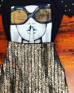 Women's Short Sleeve <b>T</b>-<b>Shirt</b> <b>Sequined</b> Tops O-Neck Funny Graphic Tees Blouse - Product Image 4