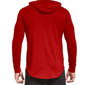 Sudadera con Capucha para Hombre, Manga Larga, Fácil de Usar, Color Rojo Sólido, Tejido de Punto, 100% Algodón, Felpa, 300g, Transpirable, Informal, para Otoño - Product Image 4