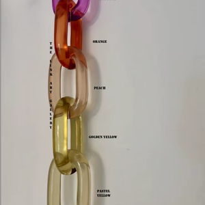 Cadena de Resina Disponible en Todos los Colores, Cadena de Eslabones Gruesos a la Moda con Forma de Ángel y Búho, Artesanía de Resina - Product Image 1