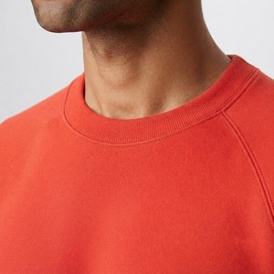 Sudadera de Manga Raglán Roja Brillante para Hombre, Cuello Redondo, Felpa Suave, Estilo Deportivo Casual, Manga Larga, Esencial para Invierno, Superventas - Product Image 6