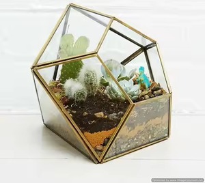 Classic Glass Metal Terrarium Planter Elegant Indoor Plant Display Box Geometric Home Decor - Product Image 3
