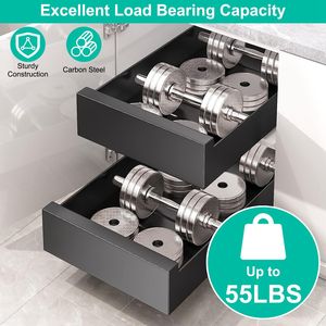 Organizzatore per Cassetti in Acciaio al Carbonio, Scorrevole e Silenzioso, per Cucina, Bagno o Soggiorno, Armadietto Estraibile Nero - Product Image 5