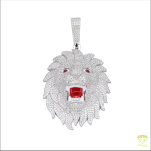 Iced Out Lion <b>Face</b> Pendant In 925 Sterling Silver With VVS Moissanite Diamond Stones Hip Hop Jewelry - Product Image 4