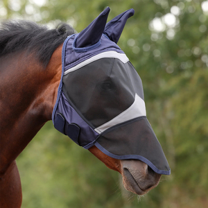 Horse Fly Mask Breathable Mesh Ear Cover UV Protection <b>Head</b> Cover for Outdoor <b>Training</b> Best Quality with OEM ODM Service - Product Image 2