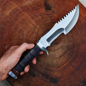 Hermoso Cuchillo de Caza y Camping de Hoja Fija de Acero Inoxidable de Alta Calidad Personalizado con Mango de Madera de Olivo y Rosa - Product Image 2