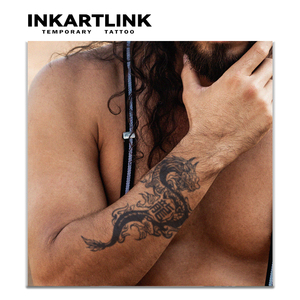 INKARTLINK Pegatina de <span class=keywords><strong>Tatuaje</strong></span> de Dragón Chino, Dragón Oriental Tradicional Kanji Herbal, Arte Corporal Semipermanente de 15 Días para <span class=keywords><strong>Brazo</strong></span>, Venta al por Mayor - Product Image 2