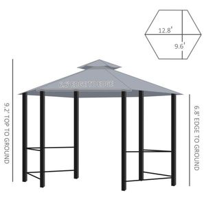 Gazebo Bioclimático de 13 pies x 13 pies, Pérgola de Hierro y Madera Resistente a la Lluvia para Patio, Jardín o Terraza, con Marco Revestido en Color Gris - Product Image 2