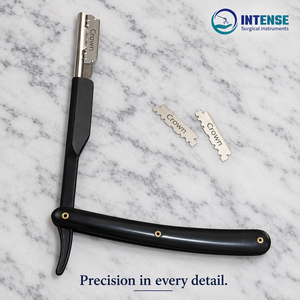 มีดโกนหนวดแบบพับได้ สีดำ สำหรับช่างตัดผมมืออาชีพ ทำจากสแตนเลส ใช้โกนผม - Product Image 4