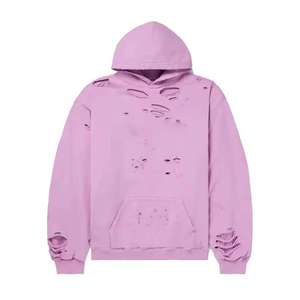 เสื้อฮู้ดดี้ปักลายสตรีทแวร์ผ้าฝ้าย 100% สไตล์วินเทจฟอกสีซีดแบบย้อมกรดสำหรับผู้ชาย - Product Image 5
