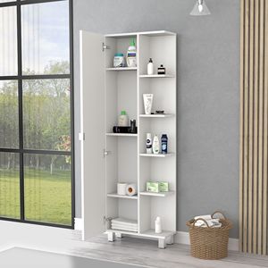Mobiletto Porta Asciugamani Los Angeles con Cinque Ripiani e Una Divisoria per Uso Bagno - Product Image 5