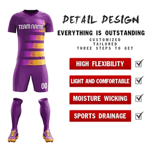 Tenue de football à séchage rapide et respirante pour hommes, vêtements de football avec logo personnalisé, matière 100% polyester - Product Image 3