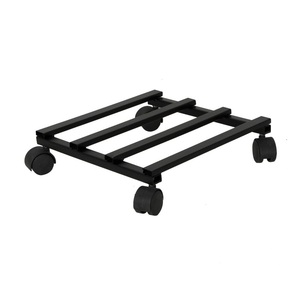 Support rectangulaire pour plantes avec roulettes verrouillables, base en plastique noir, montage facile, support de treillis - Product Image 2