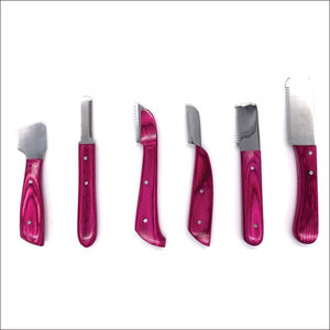 Nuevo Kit Profesional de Cuchillos para Peluquería Canina de Acero Inoxidable y Madera con Garantía de por Vida para Eliminar el Pelo Muerto y el Subpelo - Product Image 1