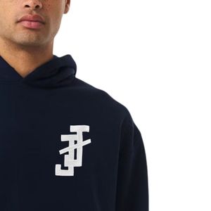 Sweat à capuche bleu brodé épais en polaire douce, pull à manches longues, vêtement décontracté pour l'hiver - Product Image 4