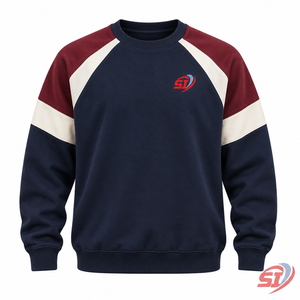 Mens Premium <b>Collarless</b> Sweatshirt Pigment Printed Custom Street Style Cotton Blend Pullover 280g ODM Supplier - Product Image 3