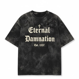 Camiseta con efecto acid wash para hombre, estilo vintage, lavado descolorido, algodón suave y transpirable, corte relajado, ideal para uso casual y estilo urbano. - Product Image 2