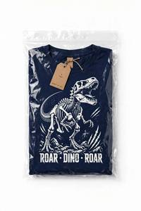 T-shirt à manches courtes bleu marine pour homme, coupe classique, col rond, logo sur le devant, tissu épais, streetwear, haut décontracté - Product Image 3