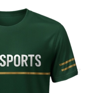 T-shirt de sport vert pour homme en polyester, uniforme d'entraînement d'équipe, vêtement de sport d'extérieur, tenue de performance athlétique - Product Image 3