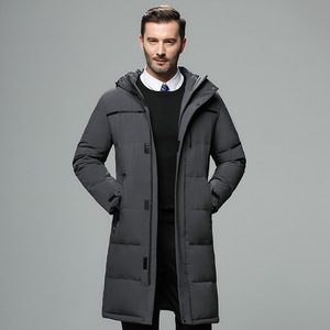 Hommes longs manteaux en duvet de canard nouveau hiver à capuche décontracté doudounes haute qualité mâle extérieur coupe-vent chaud vestes hommes vêtements- - Product Image 1