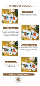 Servilleta de lino con un encantador bordado de cactus, tonos cálidos y juguetones que aportan un toque fresco y vibrante. - Product Image 2