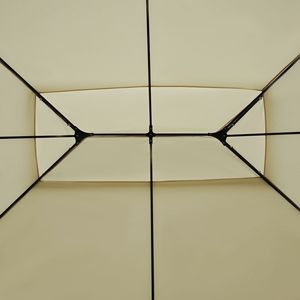 Gazebo de patio blanc crème 10 'X 13' toit ventilé cadre en acier tout temps auvent extérieur abri pergola pour jardin terrasse arrière-cour - Product Image 3