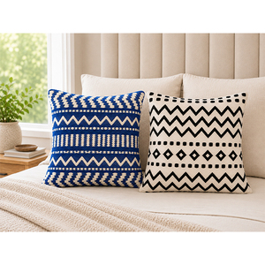 100% Cotton woven Premium Handmade Cotton Macrame <b>Cushion</b> Cover | Woven Bohemian Accent Pillow for Home Decor - Product Image 1