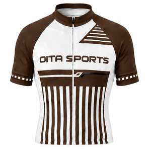 Custom Brown <b>White</b> <b>Cycling</b> <b>Jersey</b> Short Sleeve Full Zip Bike Shirt Breathable Racing Sportswear Custom Team <b>Cycling</b> Apparel - Product Image 1