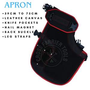 Multi-Function Farrier Apron Leather Canvas Horseshoeing Apron with Adjustable Belt Leg Straps <b>Tool</b> Pockets Nail Magnet - Product Image 2