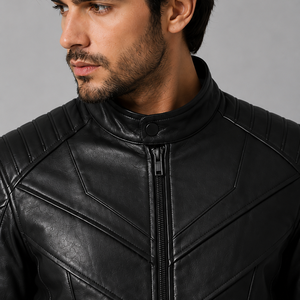 Veste en cuir véritable élégante pour homme à manches longues, dernier design, haute qualité, style très populaire, état neuf - Product Image 5