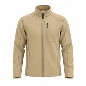 Veste en polaire vert olive pour homme, col montant, fermeture éclair, coupe-vent, manches longues, style sportif - Product Image 4