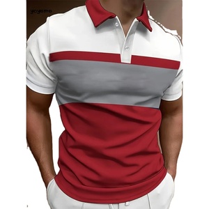 Polo informal a rayas para hombre, Camiseta 100% de algodón con cuello alto, transpirable, ropa deportiva diaria, manga corta, diseño de moda - Product Image 1