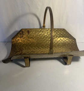 Porte-bûches écologique en laiton, panier à bois décoratif d'intérieur, support de rangement en fer et bois fait main de haute qualité - Product Image 4