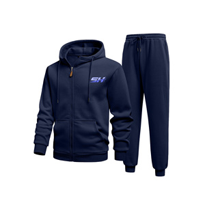 Conjunto Deportivo para Hombre, Sudadera con Cremallera de Felpa de Algodón, Pantalones para Correr, Ropa Deportiva Cómoda para el Gimnasio, Económico - Product Image 3