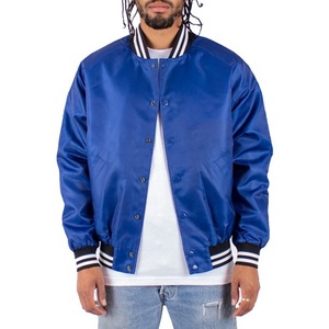 Hot Sale <b>Men</b> High Quality Satin Baseball Jackets High Street Varsity Custom Style Design Varsity Jacket - Product Image 1