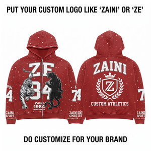 350grams Cotton Polyester Woven Red Full <b>Zip</b> Hoodie Rhinestone Design Custom Embroidery Print Logo OEM ODM Men's Winter - Product Image 1