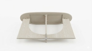 TABLE DE CONSOLE / TABLE D'APPUI en bois d'hévéa durable et placage de chêne MDF pour salle à manger et restaurant, décoration intérieure, couleur beige - Product Image 3