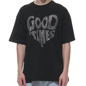 เสื้อยืดผู้ชายประดับเพชรเทียม ผ้าฝ้าย 100% กันยับ เป็นมิตรกับสิ่งแวดล้อม แห้งเร็ว สีและขนาดปรับแต่งได้ แฟชั่นแนวสตรีท - Product Image 1