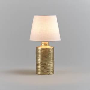 Lampe de table moderne en fer forgé Nyxora Atelier, base ronde, abat-jour en tissu beige, faite à la main, autocollante, décoration intérieure pour salon - Product Image 2