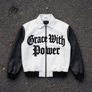 Custom Embroidery PU <b>Leather</b> Bomber <b>Jacket</b> Men Streetwear Turn-down Collar Zipper <b>Leather</b> <b>Jackets</b> Men's - Product Image 1