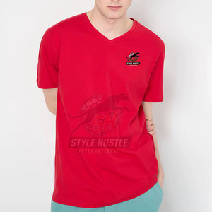T-shirts pour hommes Street Wear à col en V, respirants, avec logo personnalisé - Product Image 4