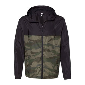 Veste coupe-vent à capuche pour homme, imprimé camouflage, fermeture éclair, décontractée, légère, en polyester - Product Image 1