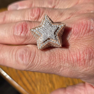 3.00 Carat Round Shape Lab Grown Diamond Star Ring VS Clarity EF Color Vintage Ring with 14K Gold for Men Jewelry - Product Image 6