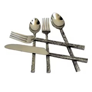 Stylish Kitchen Dining Metal Cutlery Set Serving <b>Spoon</b> Fork Duo Designed for Modern <b>Table</b> Decor - Product Image 2