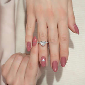 Anillo de Compromiso/Boda con Diamante Blanco Cultivado en Laboratorio IGI/GIA, Oro de 14k, Unisex, Corte Corazón Blanco Fino, para Aniversario, Fiestas, Regalo - Product Image 4