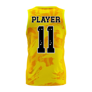 Maillot de basketball personnalisé unisexe pour adultes, sans manches, col en V, avec lettres imprimées par transfert thermique sur le devant, respirant et anti-humidité - Product Image 3