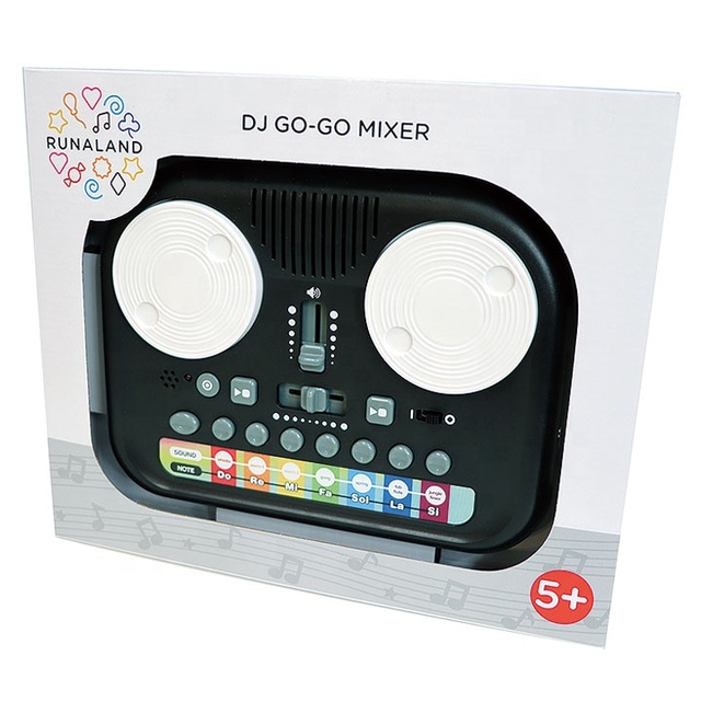 D.J.Toys DJ Go-Go Mixer Kids Music Synthesizer Smartphone-Enabled Battery Operated Portable DJ Controller Toy Ages 5+ Metal ABS