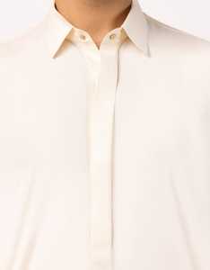 Túnica Larga de Algodón para Hombre, Estilo Thobe, con Cuello de Camisa, Ropa Islámica Modesta para Oración, Color Sólido, para Todas las Temporadas, Estilo de Medio Oriente - Product Image 4