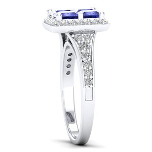 Anillo REYES de Lujo en Plata de Ley 925 con Zafiro Azul de Corte Princesa de 1.56 Quilates y Claridad VVS con Moissanita - Product Image 3