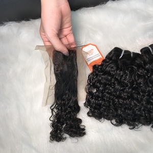 Finger Curly Weft <b>Hair</b> Extensions Remy Vietnamese 100% Human <b>Hair</b> Double Drawn Pure Raw Unprocessed Virgin Raw <b>Hair</b> - Product Image 3