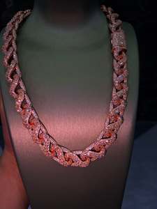 Collar de eslabones cubanos con incrustaciones de moissanita VVS amarilla talla baguette, de moda, el más vendido, estilo Hip Hop, lujo llamativo - Product Image 6